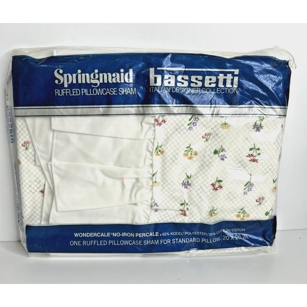 Ruffled Pillowcase Sham Springmaid Verona Small Wild Flowers Floral Cottage Core